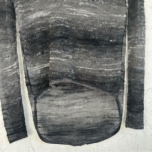 HELMUT LANG Open Knit Asymmetrical Sweater Top Womens Petite Small Mohair Wool - Picture 2 of 8